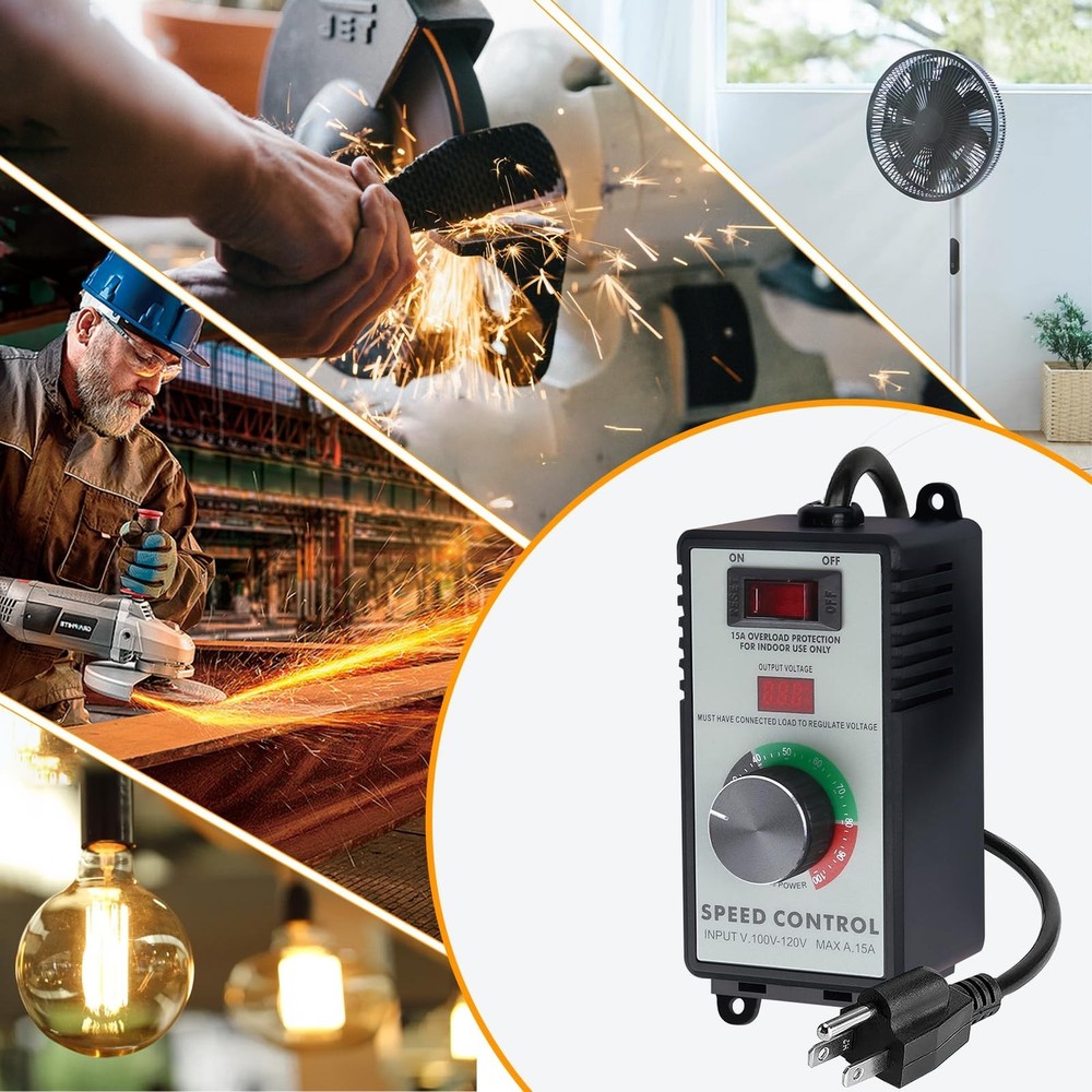 AC Motor Variable Speed Controller & Fan Controller with Rheostat, Variable V...