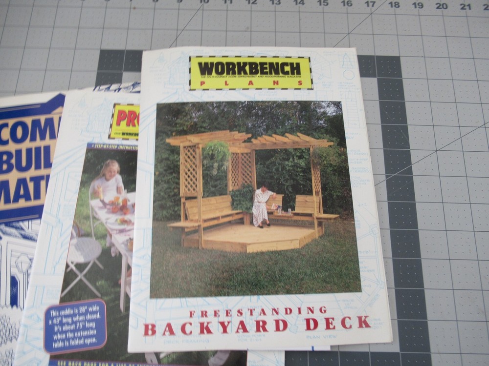 3 Workbench Project Plans. Bench, Deck, Grill Caddie