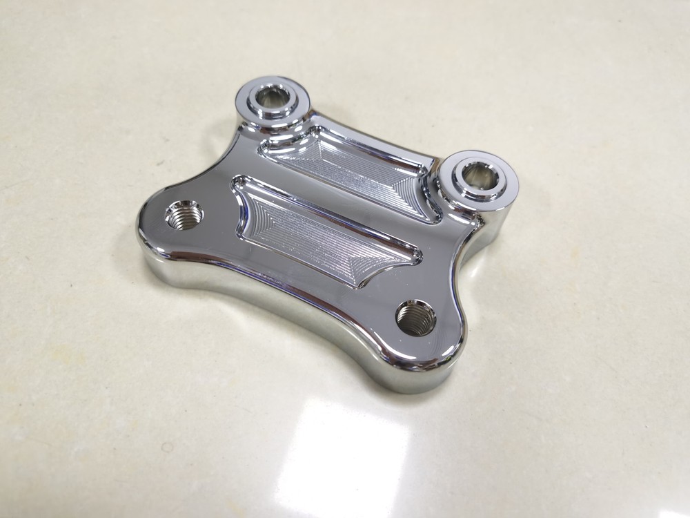 CNC Chrome Handlebar Riser Pull Back Plate For Harley Electra Glide FLHTK FLHX