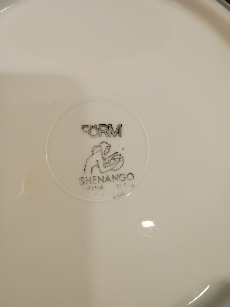 Form Shenango cheese plate white Approx. 8" diameter VGC