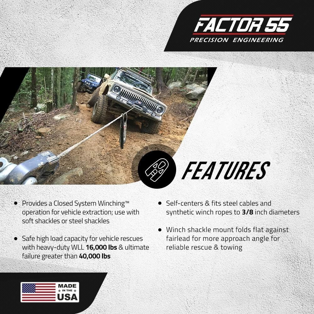 Factor 55 00080-06 Flatlink E (Expert) Replaces Conventional Winch Hook Gray