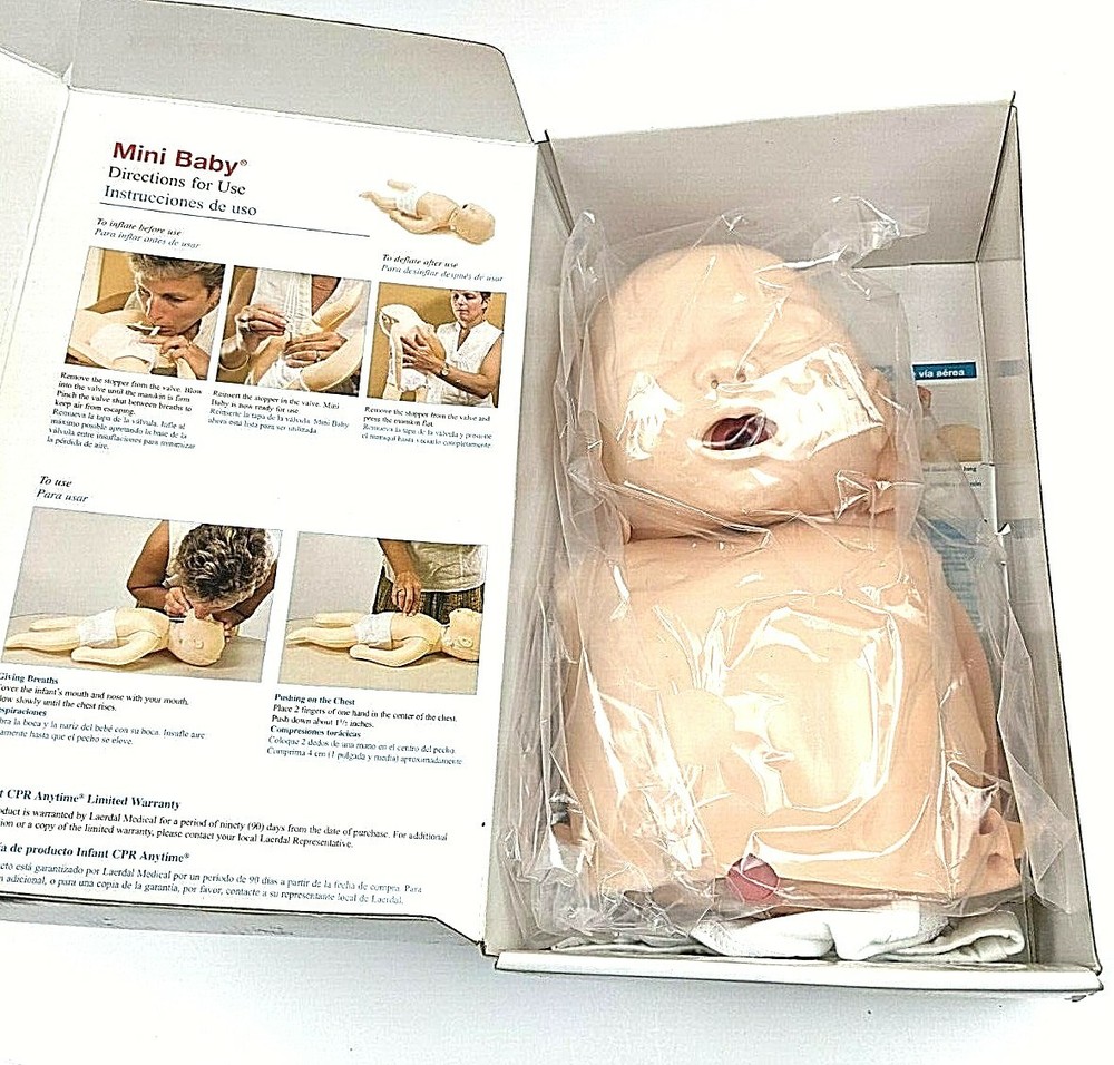 Infant CPR Anytime Learning Tech Mini Baby Trainer & DVD NEW
