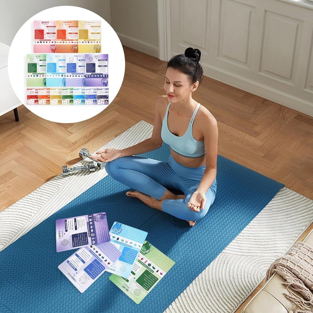 7 Chakra Cards, Chakra Books Reiki Supplies Double-Sided Quick Reference Guide