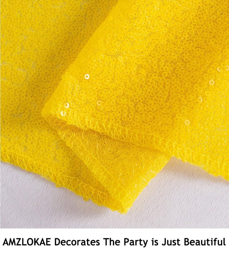 Table-Runner 2Pack Yellow Sequin Table Runners 108 Inches Long Wedding Table ...