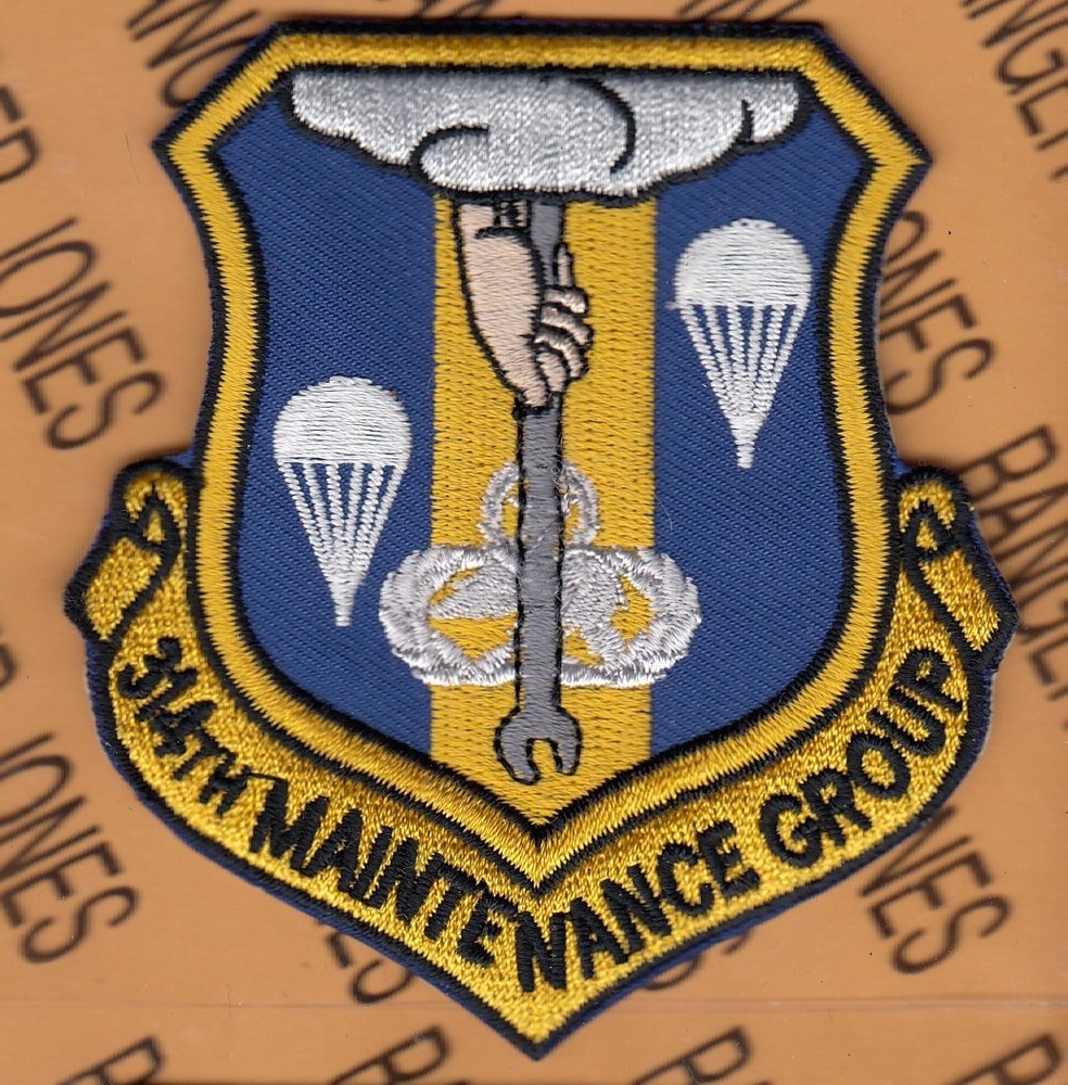 USAF Air Force 314th Maintenance Group MXG ~3.5" patch c/e