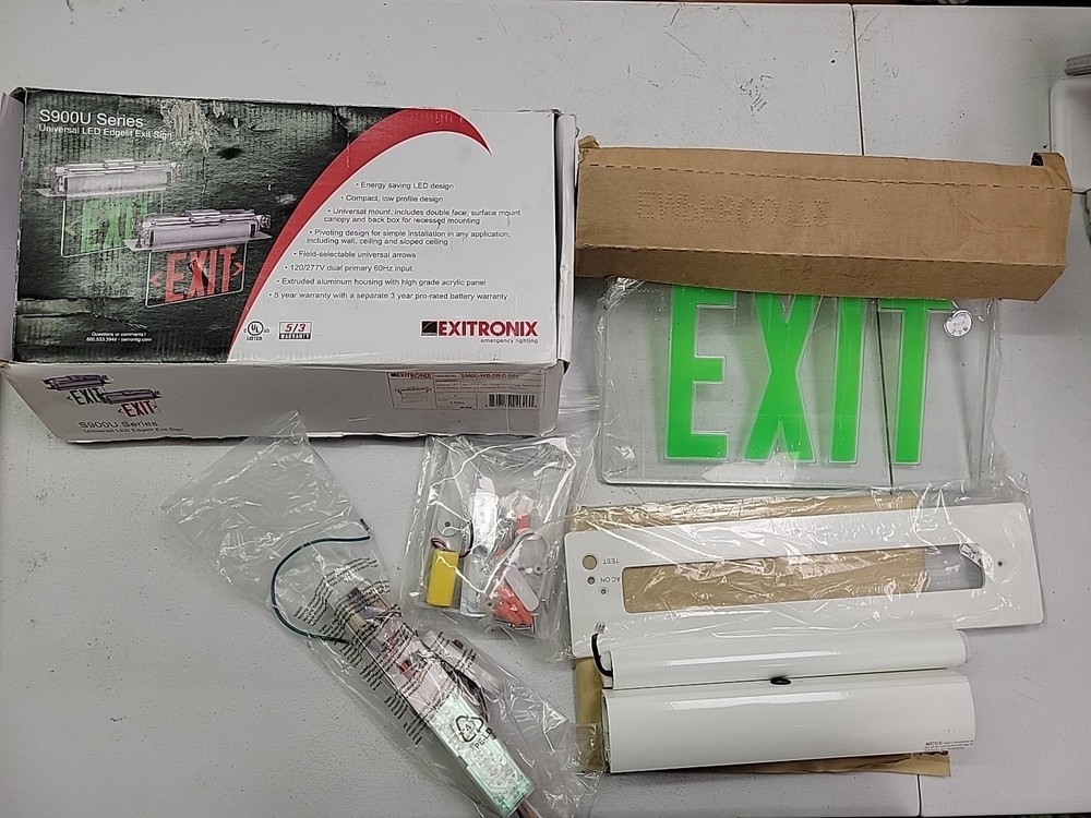 Exitronix S900U-WB-SR-G-WH LED Exit Sign – | Green Letters- ECS
