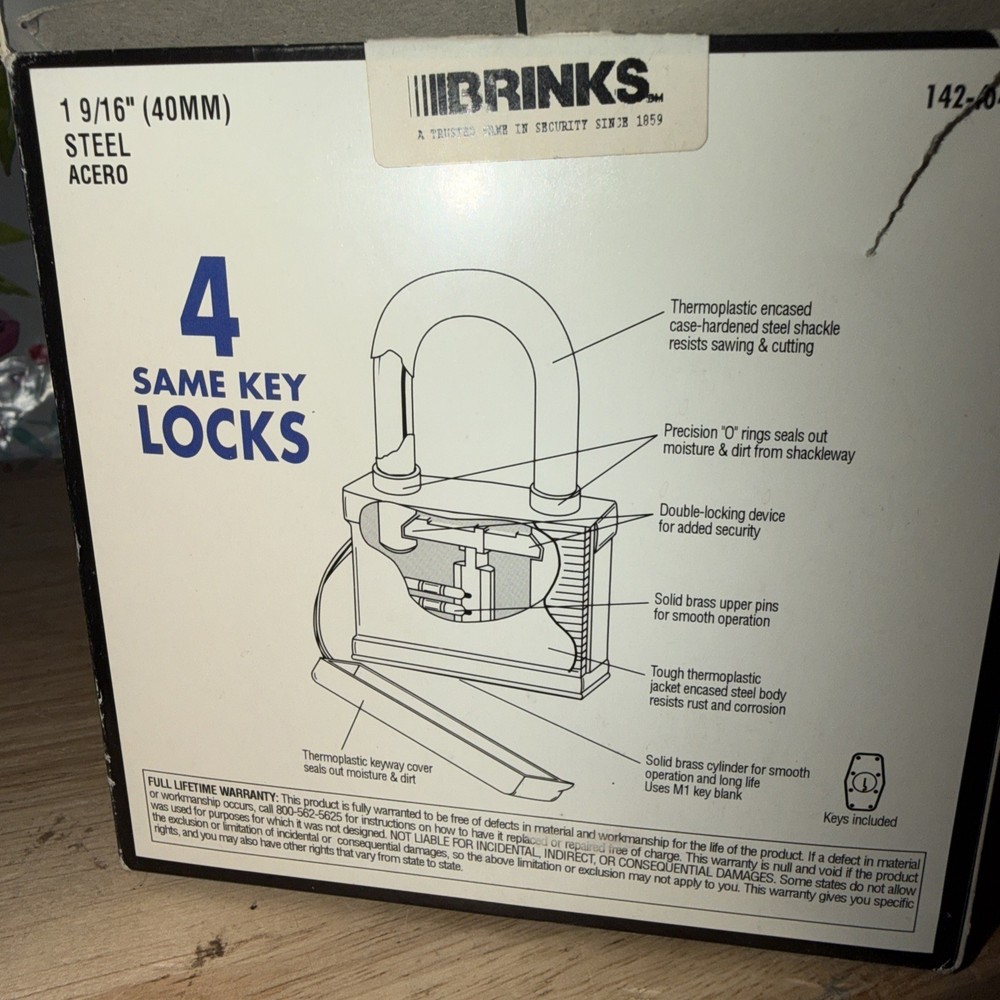 Three Brinks Blue Covered Outdoor Padlock Keyed Alike New Open Box