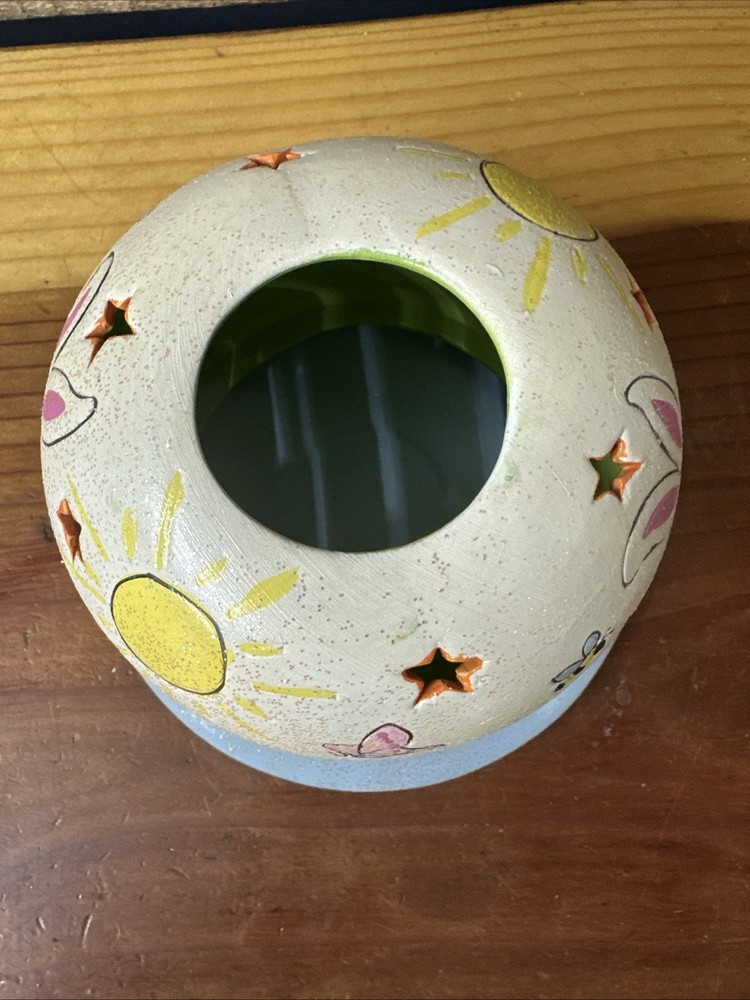 Vintage Easter Bunny Spring Scene Dome Candle Holder
