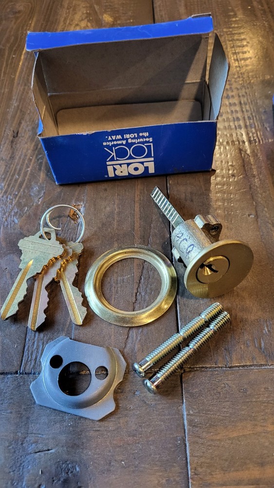 Lori Lock Solid Brass Rim Cylinder Lock Set Quantity 3 Keyed Different