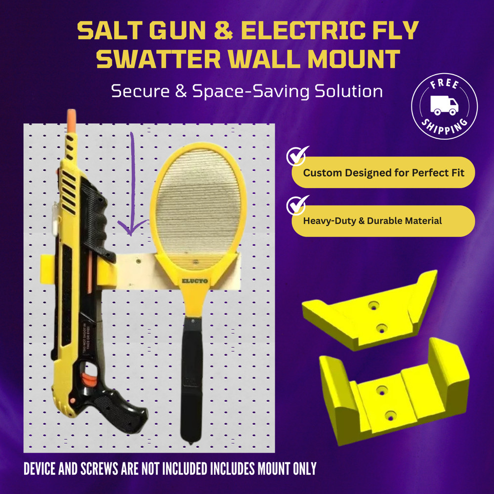 Salt Gun & Electric Fly Swatter Wall Mount – Secure & Space-Saving Solution
