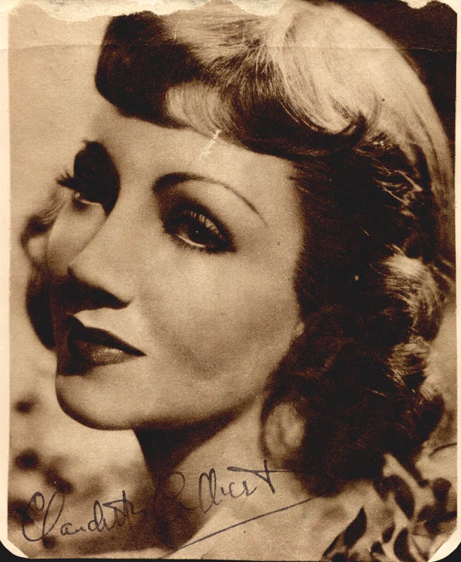 CLAUDETTE COLBERT - MAGAZINE PHOTOGRAPH SIGNED