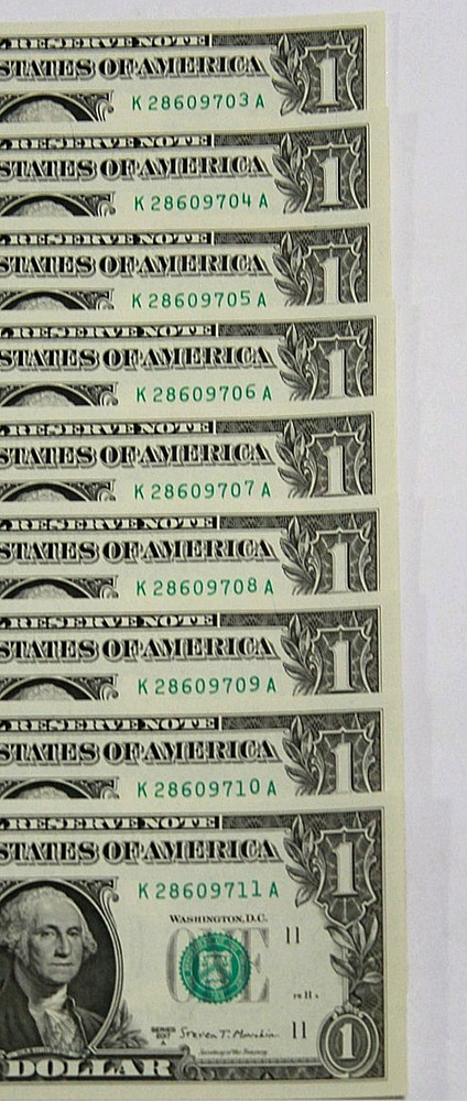 🔥💥 9x $1 SEQUENTIAL NOTES 💥🔥 GAS PUMP ERRORS! UNC 🔢 MATCHING RUN 💵