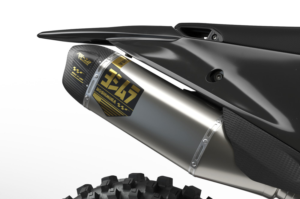 Yoshimura Exhaust RS-12 Decals (Chrome Gold/Black) 2 PACK