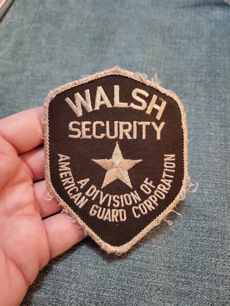 Vintage Walsh Security American Guard Security Uniform Patch