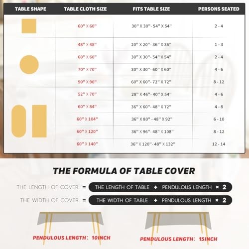 Fall Tablecloth 60×84 Inch Rectangular, Flower 60" x 84" (Rectangular) Beige