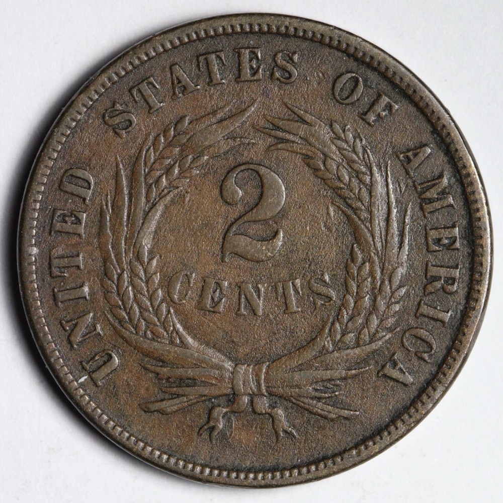 1868 Two Cent Piece CHOICE XF E545 JMU