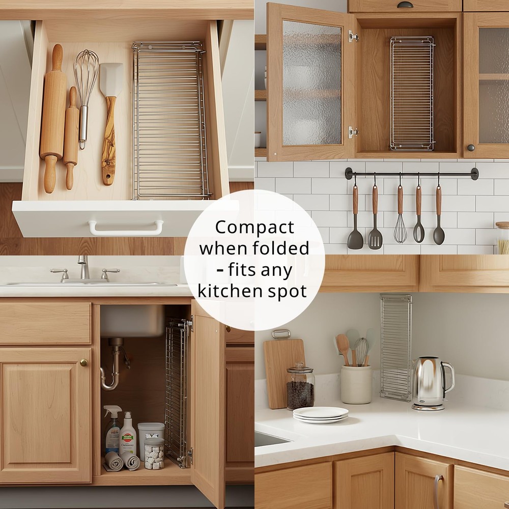 Foldable Dish Drying Rack, Small Racks, Collapsible Rack for Kitchen Counter -