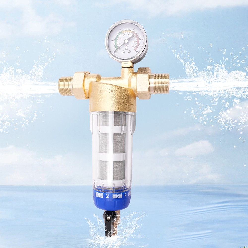 1-20bar Home Water Filter, Whole House Flushable Pre-Filtration System Reusable