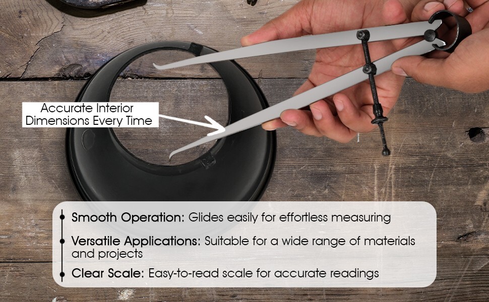 General Tools 454-10 Flat Leg Inside Caliper – 10 Inches for Precision Work