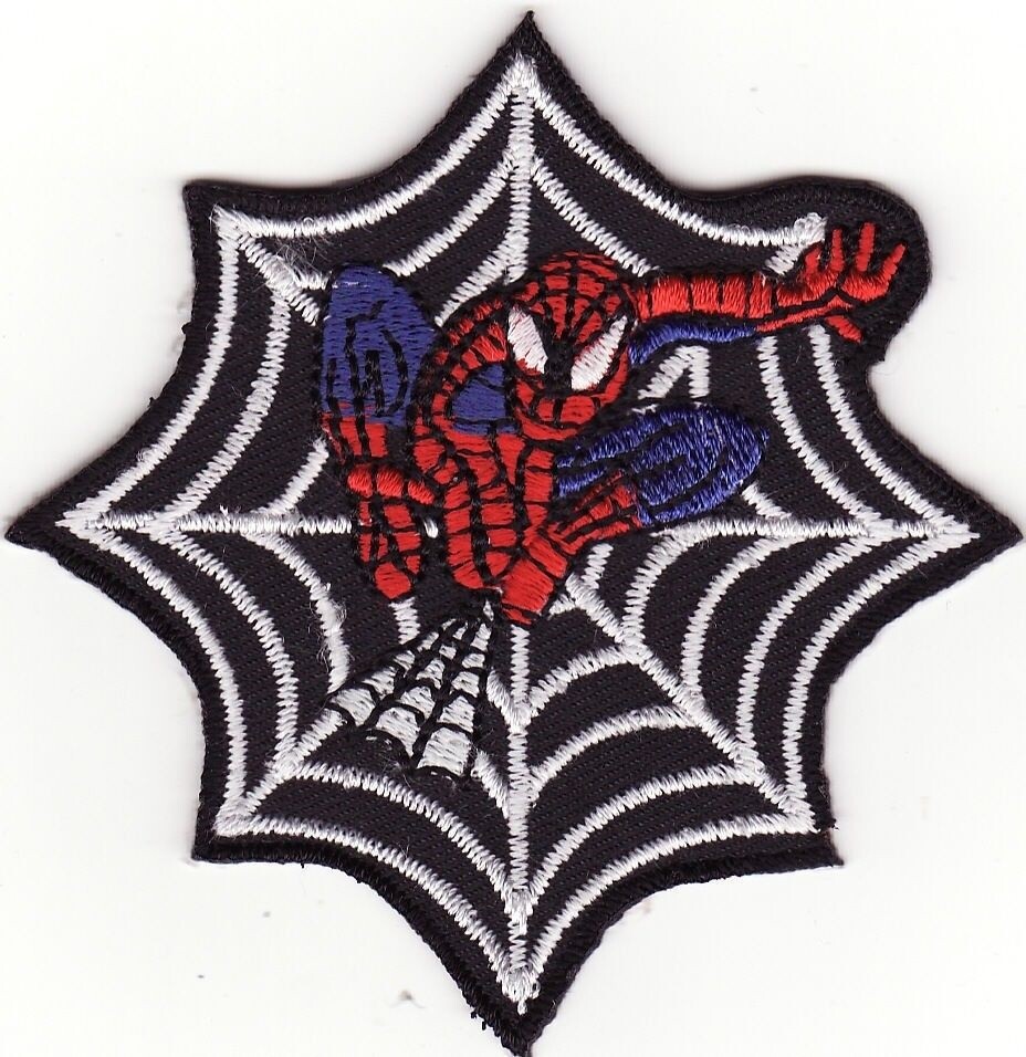 Spiderman Inside Spider Web Embroidered Iron On Patch *New* #128