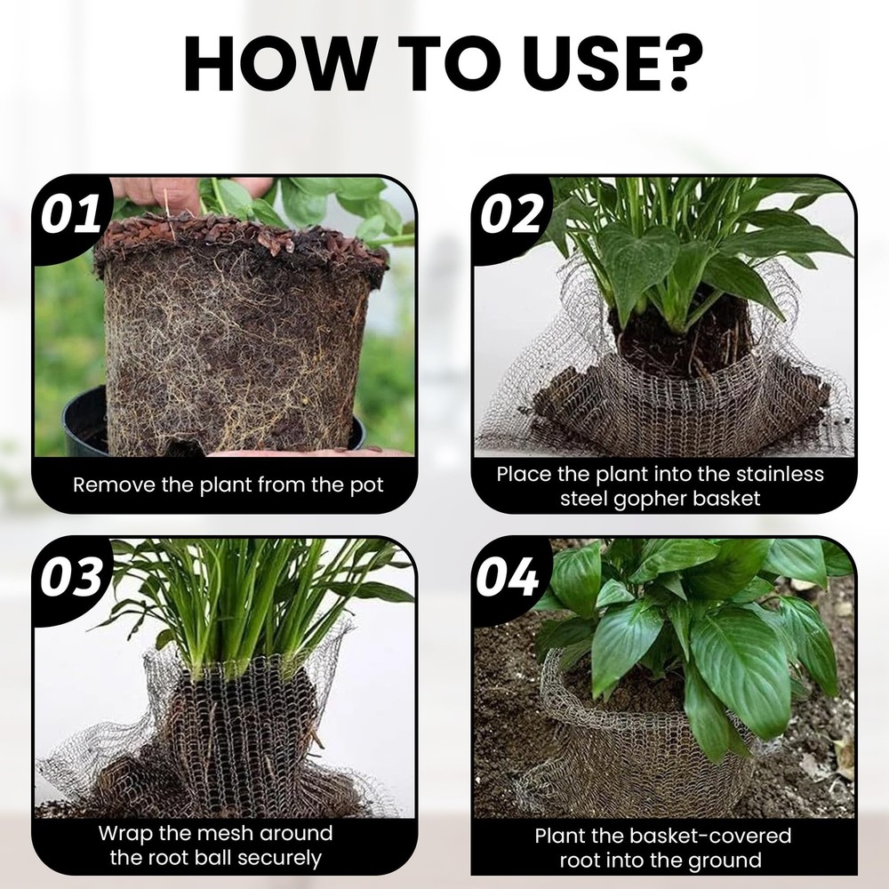 Gopher Baskets for Plants – 5 Gallon Root Guard Mesh Cages (10-Pack) | Rustpr...