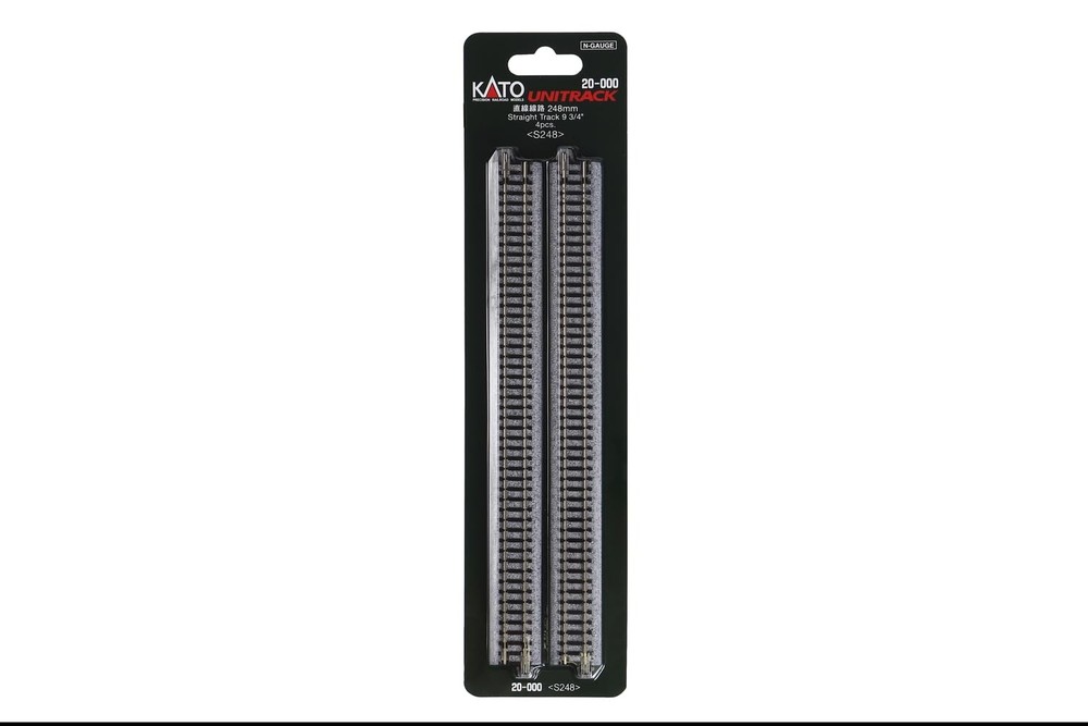 N Scale 9-3/4" Straight Model Train Track Section 4 Pack
