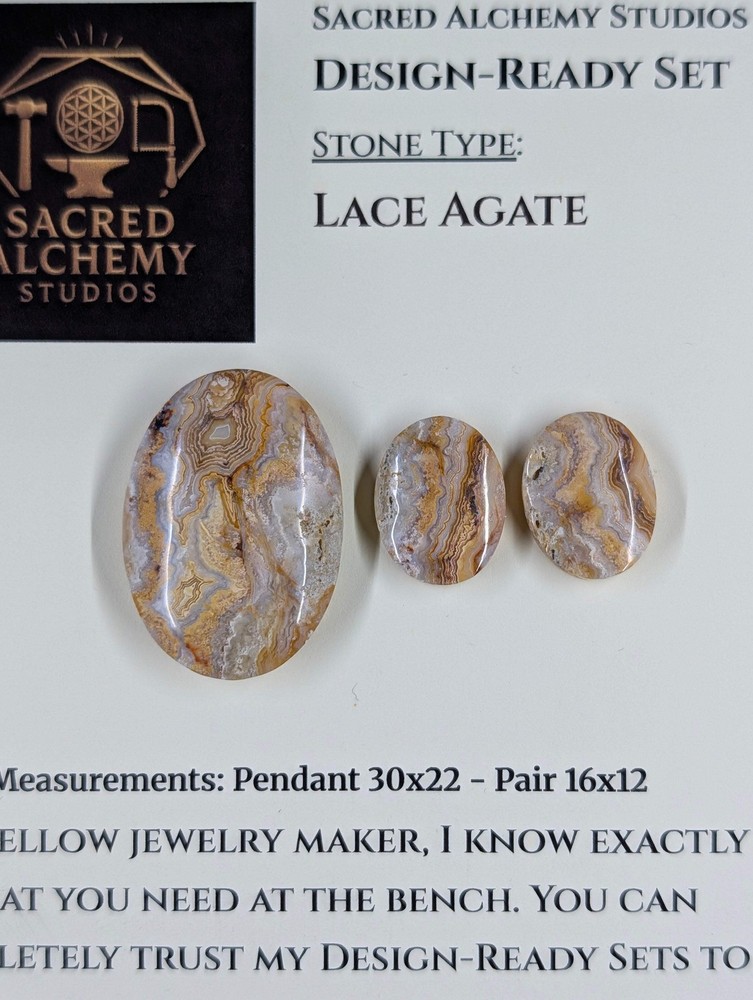 Oval Shape - Lace Agate - Design-Ready Set