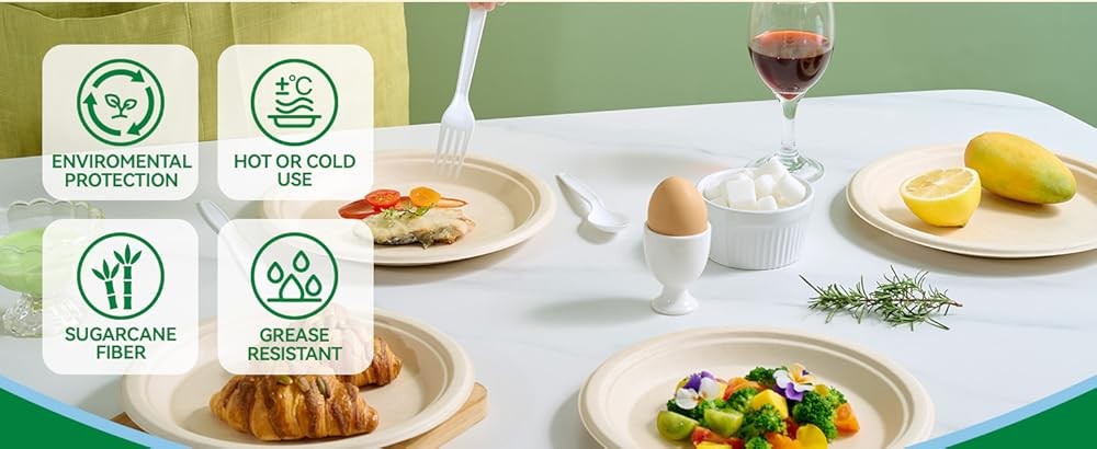 J CHEF postable Heavy Duty Plates 𝟭𝟬 𝗜𝗻𝗰𝗵 [𝟭𝟱𝟬 𝗣𝗮𝗰𝗸]