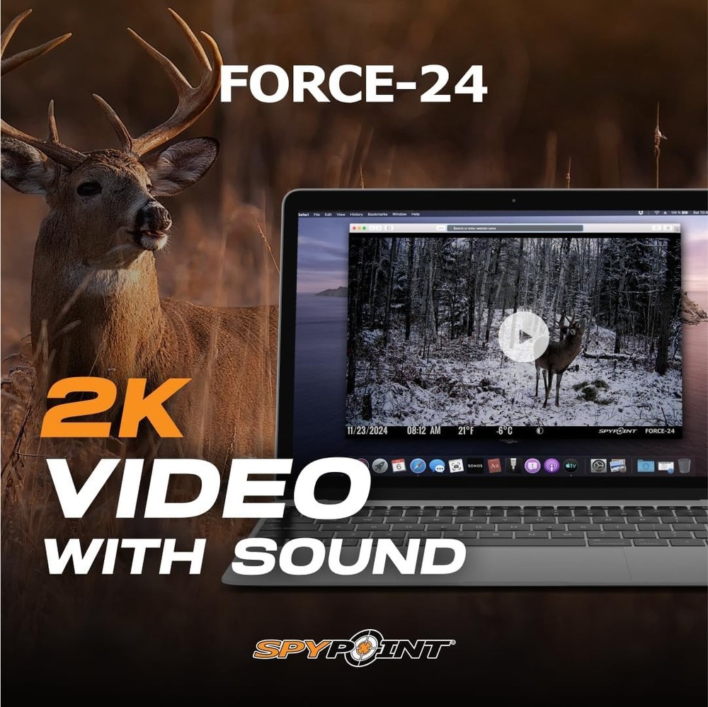 Spypoint Force-24MP Non-Cellular Trail Camera 2k Video Bundle Accessories