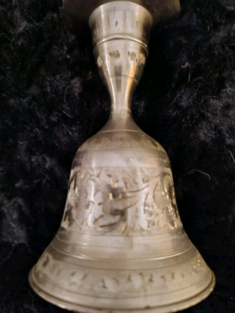 Vintage Silver Plate Over Brass Bell/ Candlestick