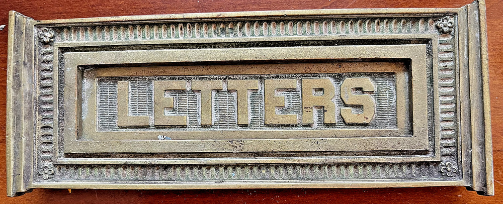 Antique Mail Letter  Solid Heavy Brass Nice Patina