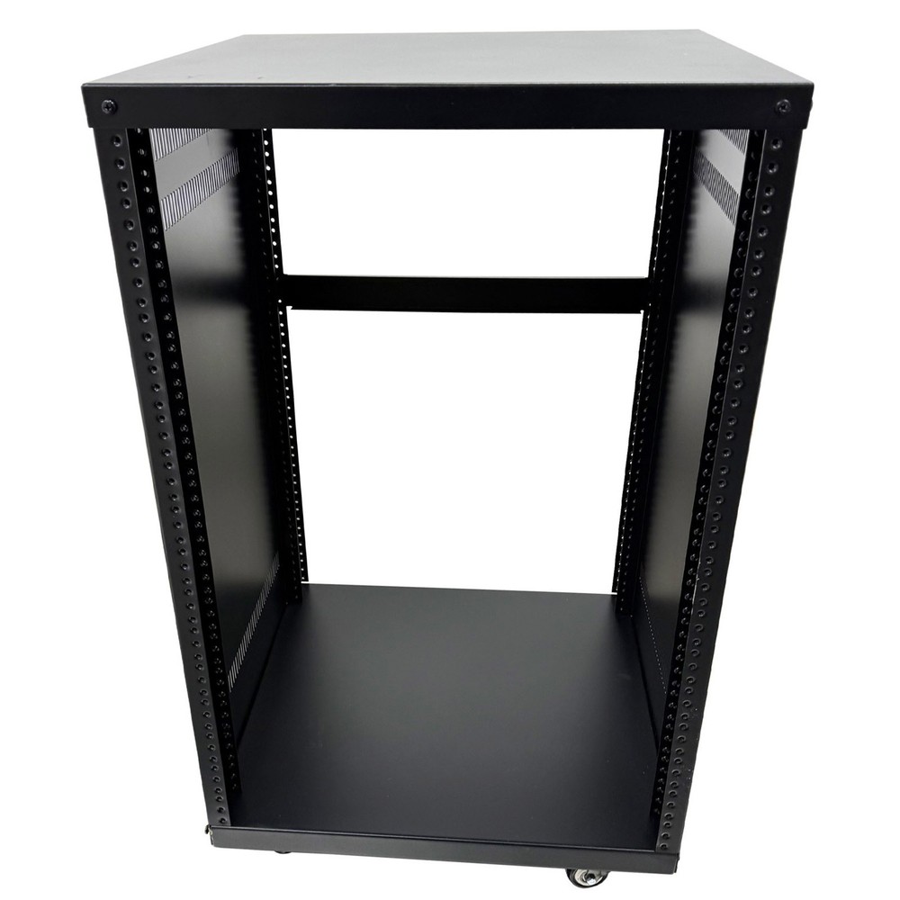12U Open Frame Server Rack with 4 Casters Mobile Under-Desk Server Stand