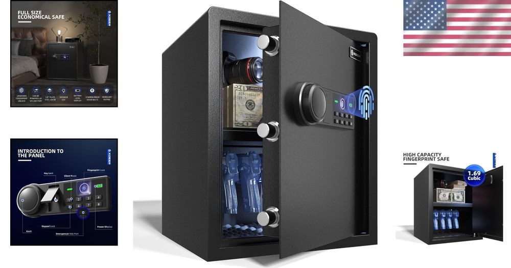 Optimal Protection Biometric Safe Box, 1-