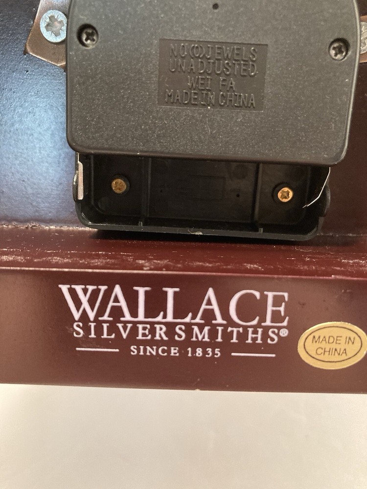 wallace silversmith carriage mantle quartz battery operated clock