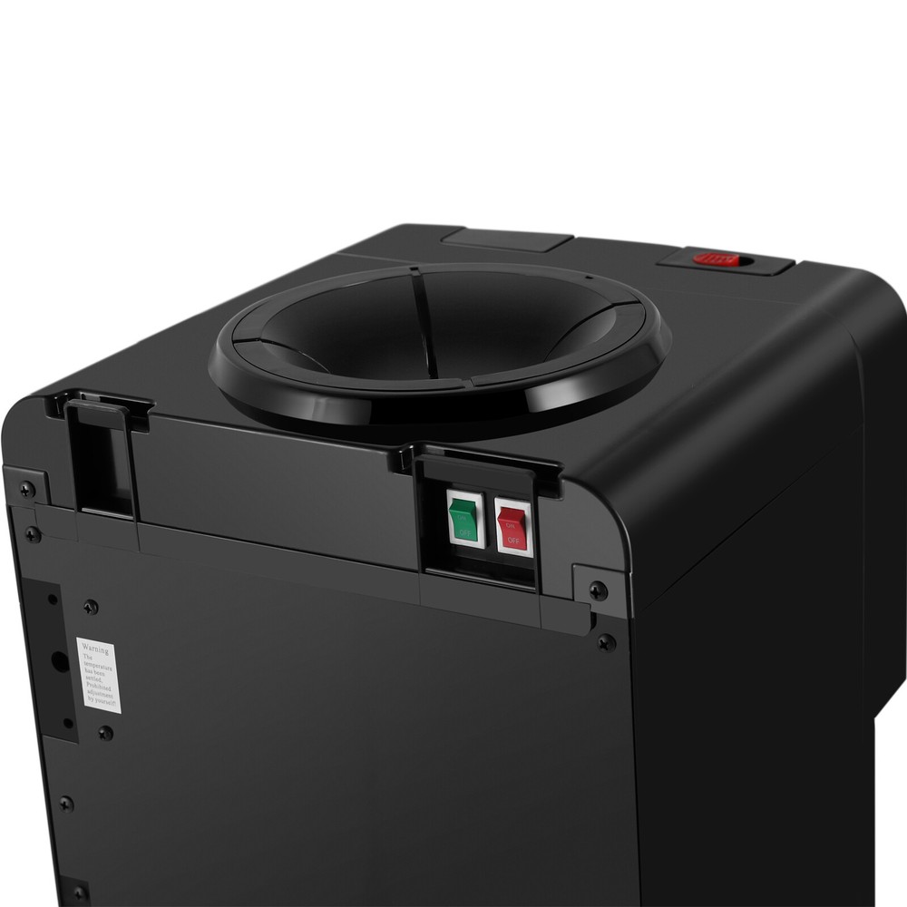 Top Loading Hot/Cold Water Dispenser Compressor Refrigeration Water Cooler Black