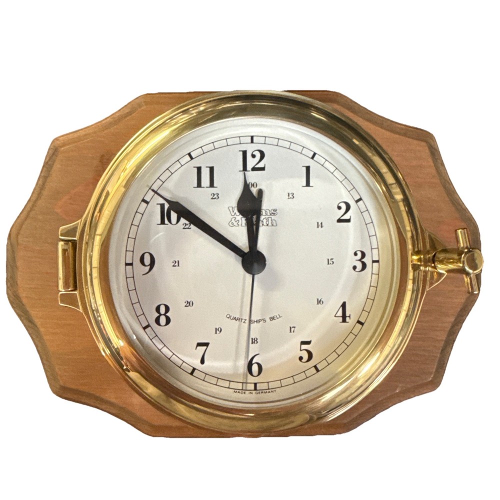 WEEMS & PLATH NAUTICAL SHIP'S BELL CLOCK SOLID BRASS