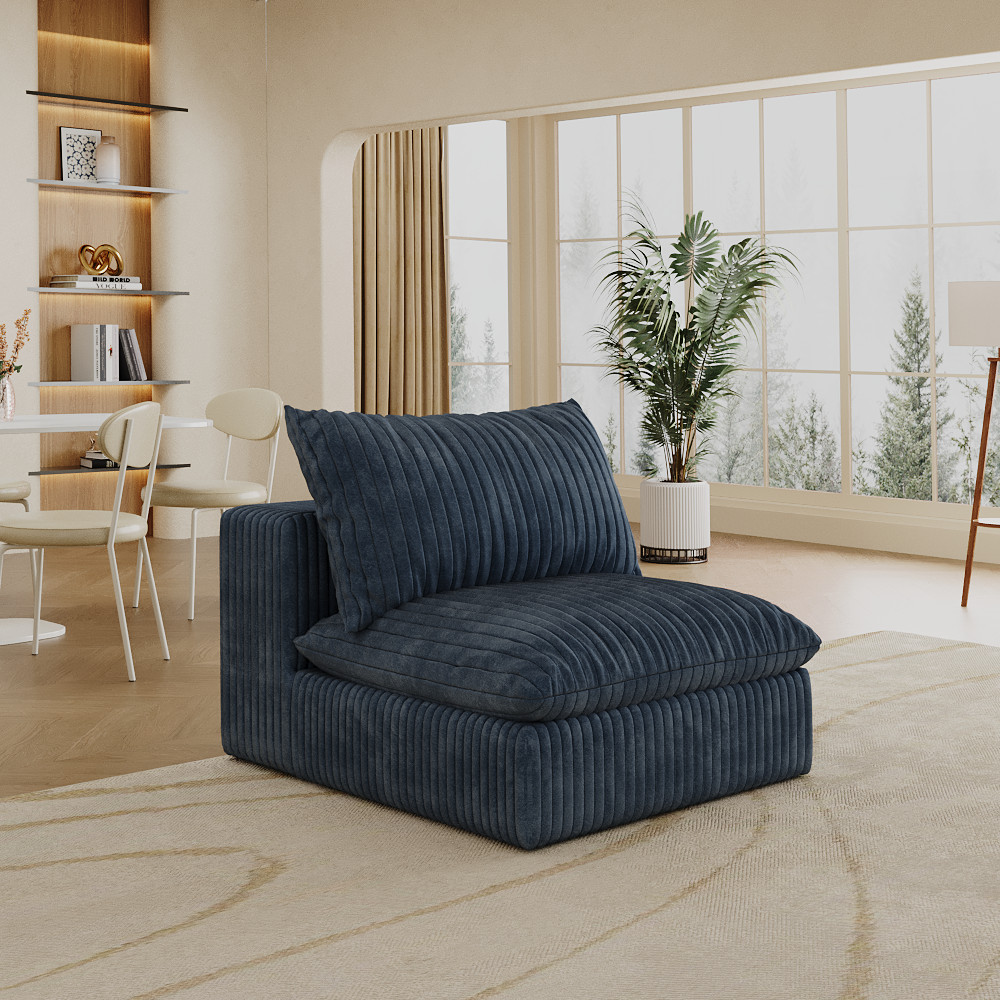 Cloud Sofa,Corduroy Fabric,Deep Seat Couches,Double-layer design,Removable Cu