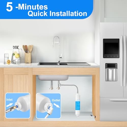 for Ice Maker and Refrigerator,Include 1/4" Water Line and Inline Water Filter