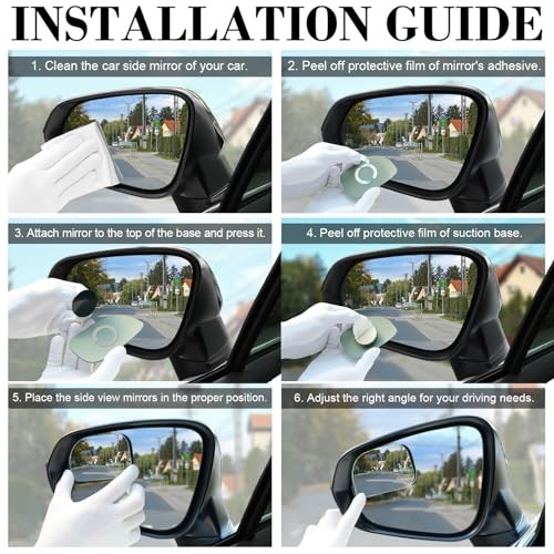 LivTee XLarge Blind Spot Mirror HD Glass Adhesive Mount Rounded Rectangle