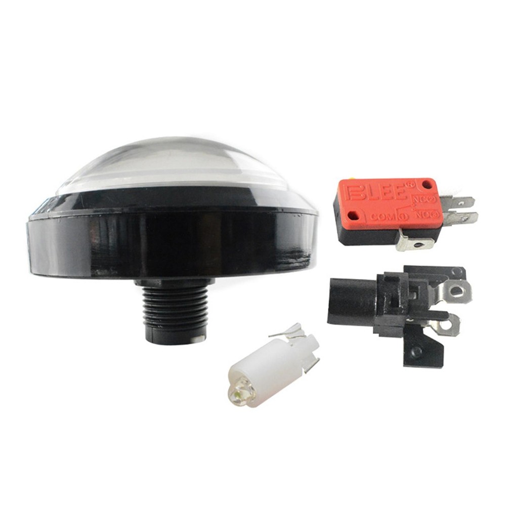 60mm White Arcade Round Push Button Illumilated 12V LED Light w/ Microswitch gg