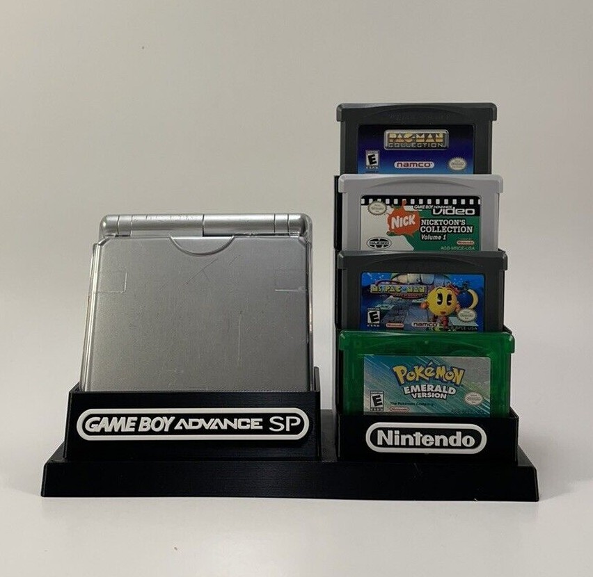 Game Boy Advance SP (Protective Case) & 9 Game Cartridge Stand ONLY (Customize)