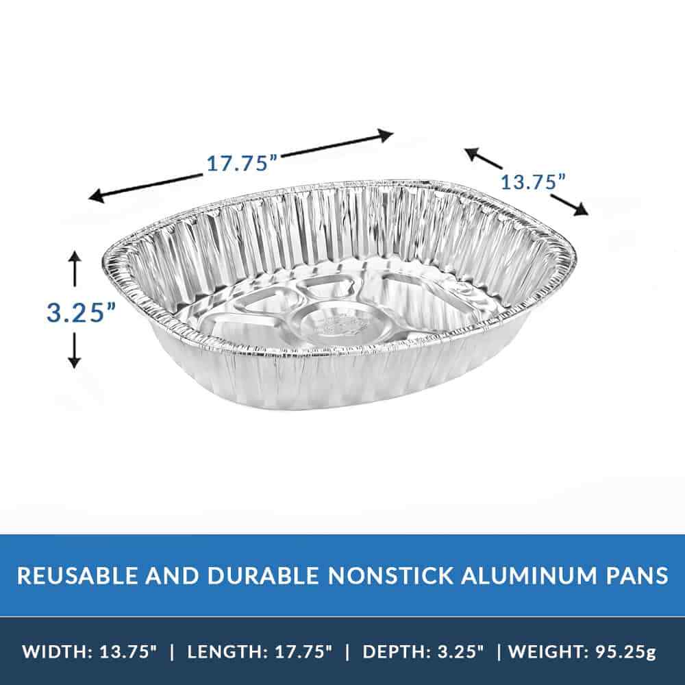 10 Packs Aluminum Disposable Roasting Pan Non Stick Oval Shape Roaster Pan