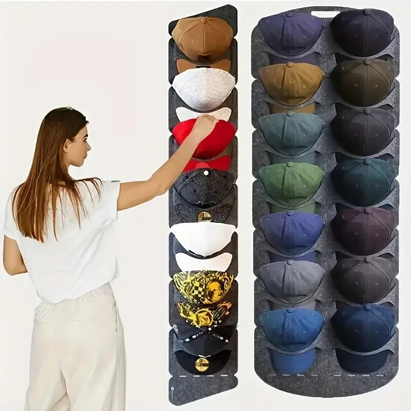 1pc 7/14-grid Creative Hat Hanging Storage Felt Rack For Doorback G1
