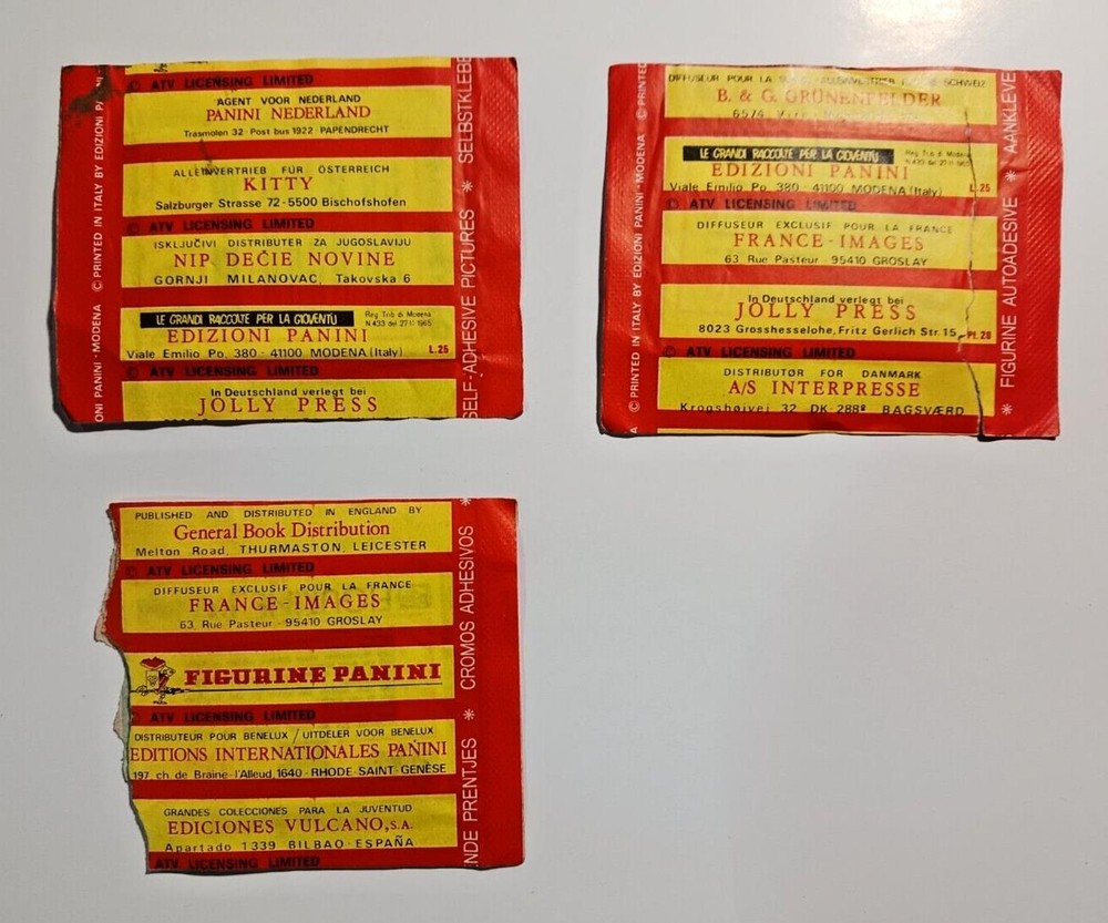 1973 Panini UFO Sticker Pack Lot - 1 Sealed, 2 Opened