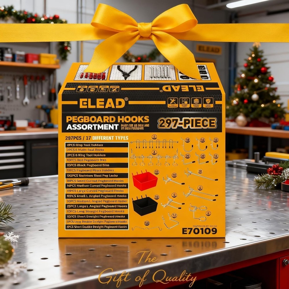 297PCS Pegboard Hooks Kit, Peg Board Organizer Accessories with Bins Organizing