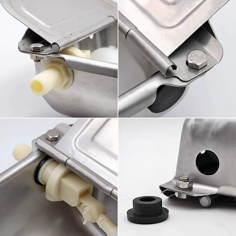 MACGOAL Stainless Steel Automatic Waterer Bowl with Float Valve Automatic Dog