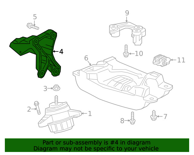 Genuine GM Driver Side Engine Mount Bracket 23221617