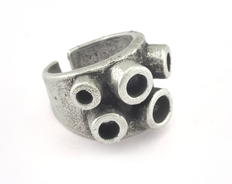 Ring Adjustable Ring Bezel -Cup Raw brass (17.5mm 7US inner size) 2698