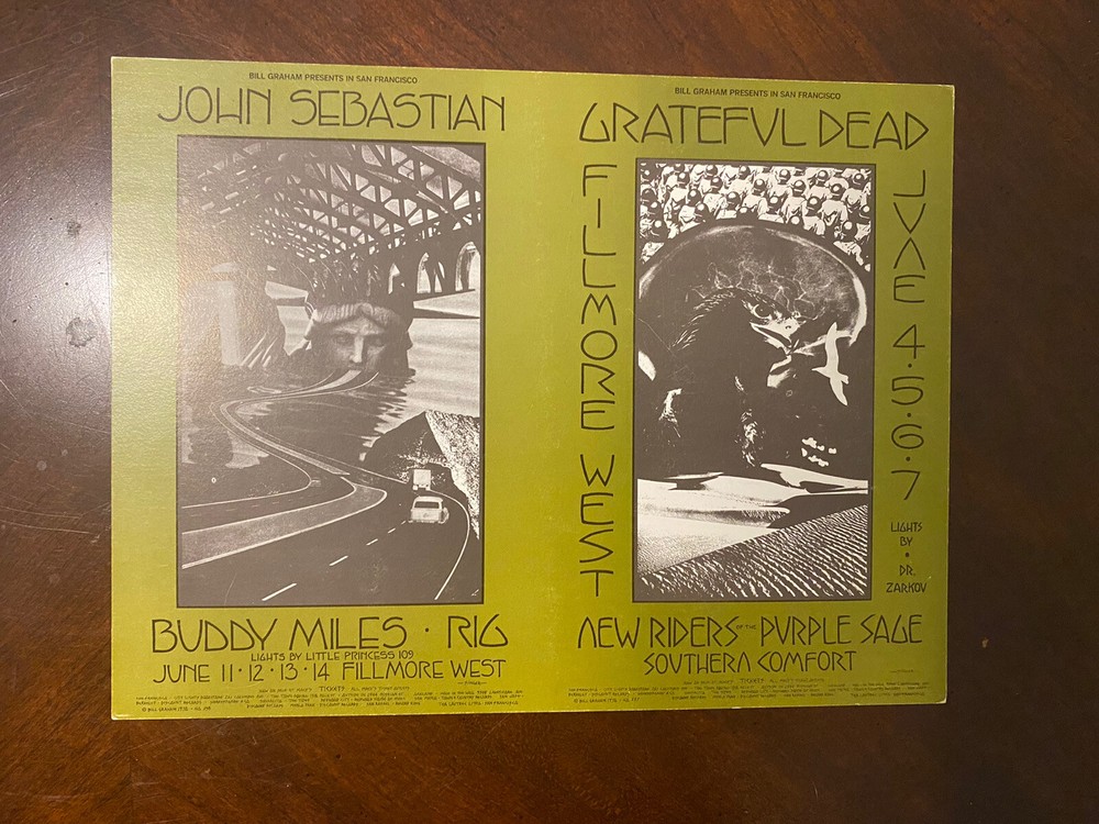 Grateful Dead Fillmore Flyer Bill Graham Presents