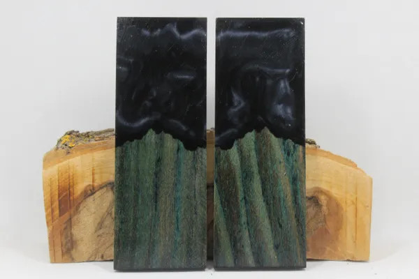 HYBRID STABILIZED DYED MAPLE ONYX CUSTOM COMPOSITE KNIFE HANDLE MATERIAL (8225)